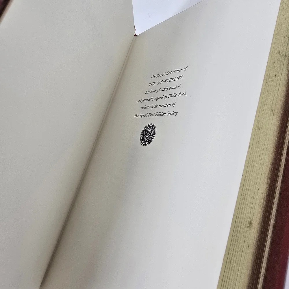 Philip Roth The Counterlife Signed First Edition Franklin Library Leather Bound